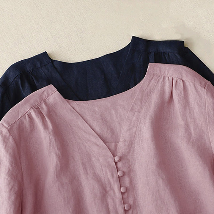 Camiseta de manga larga para mujer con diseño de Buddha Stones y cuello en V. - image 12