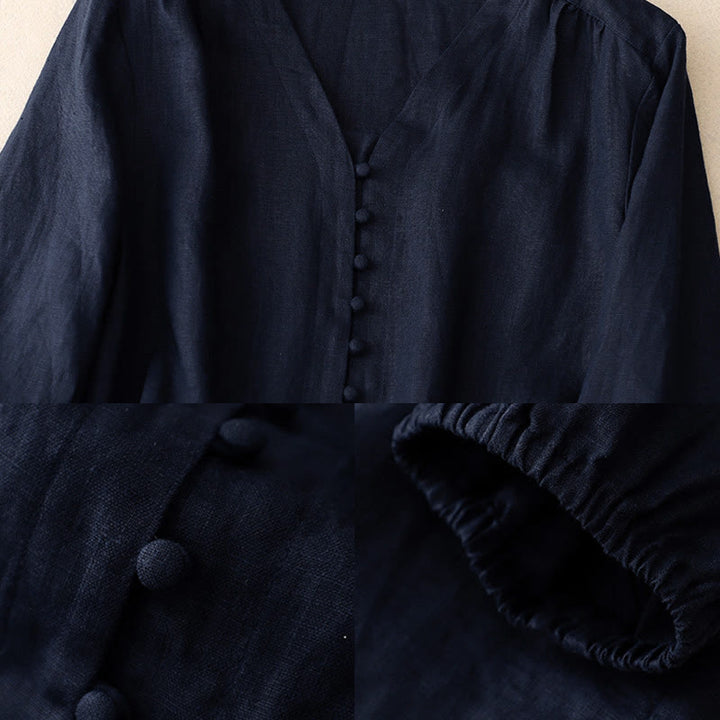 Camiseta de manga larga para mujer con diseño de Buddha Stones y cuello en V. - image 8