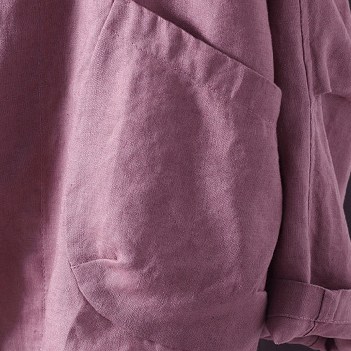 Chaqueta de mujer con cuello en V, color liso y estampado de Buddha Stones, con bolsillos. - image 14