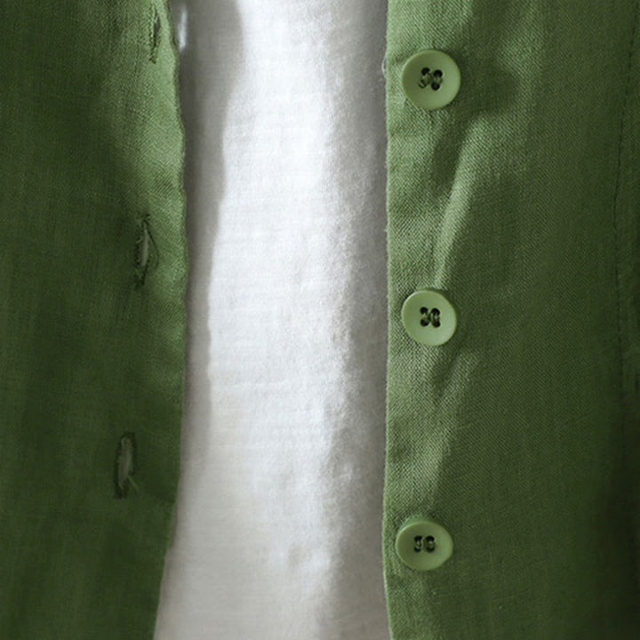Chaqueta de mujer con cuello en V, color liso y estampado de Buddha Stones, con bolsillos. - image 19