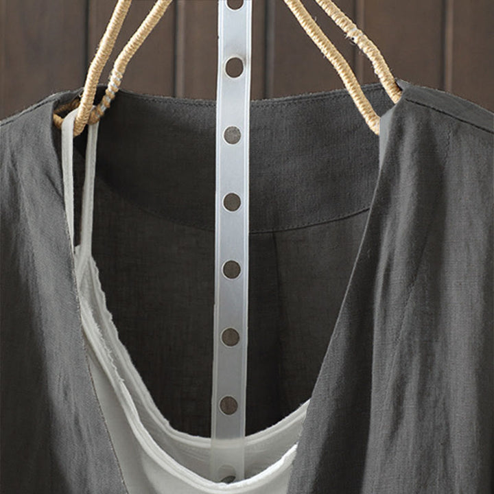Chaqueta de mujer con cuello en V, color liso y estampado de Buddha Stones, con bolsillos. - image 24