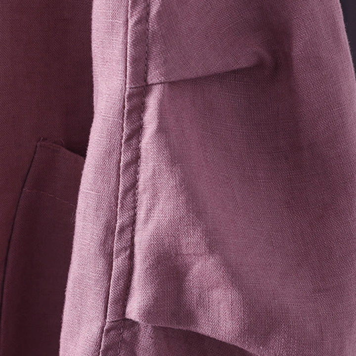 Chaqueta de mujer con cuello en V, color liso y estampado de Buddha Stones, con bolsillos. - image 13