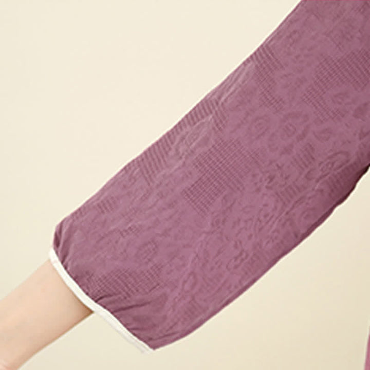 Buddha Stones Camisas de manga tres cuartos para mujer, estilo vintage Tang, con bordado floral, ideales para el verano. - image 9
