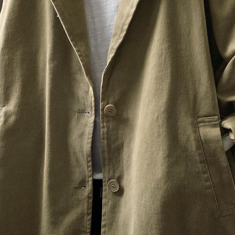 Chaqueta de mujer de manga larga, media, con bolsillos, botones, cuello de solapa y estampado de Buddha Stones para primavera y otoño. - image 26