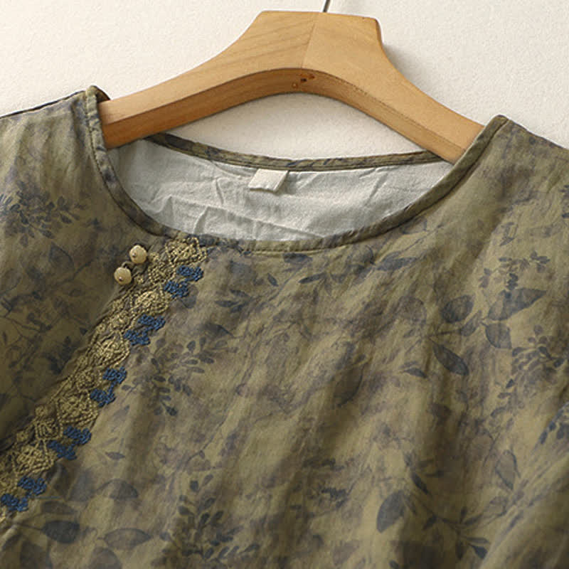 Camisa de manga tres cuartos para mujer con diseño de bordado de Buddha Stones - image 15