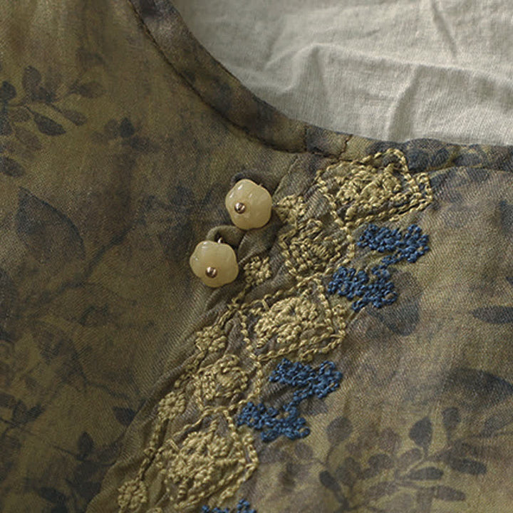 Camisa de manga tres cuartos para mujer con diseño de bordado de Buddha Stones - image 16