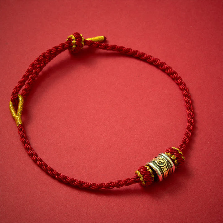 Buddha Stones Pulsera de armonía de hilo rojo Yin Yang de cobre - Hilo rojo oscuro - image 15