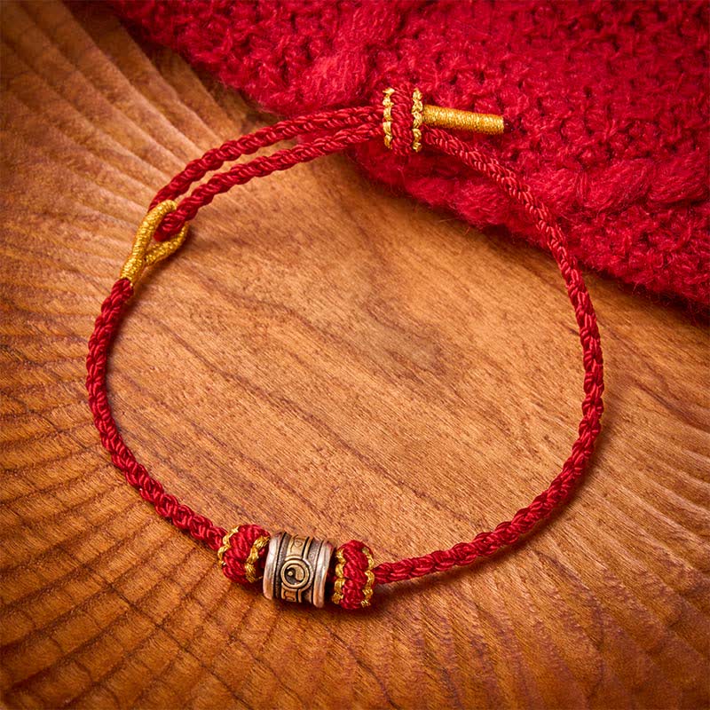 Buddha Stones Pulsera de armonía de hilo rojo Yin Yang de cobre - image 16