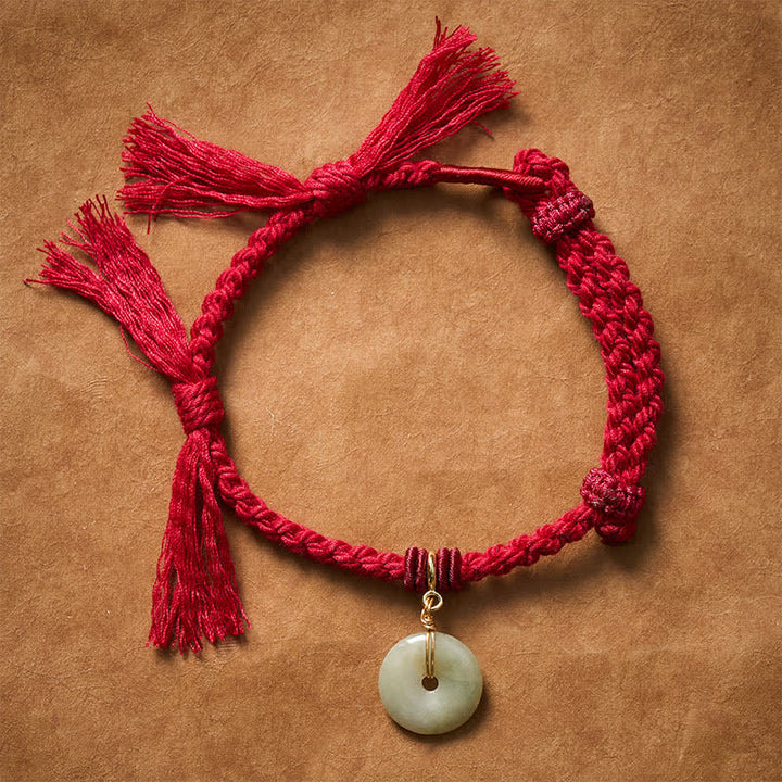 Buddha Stones Pulsera de la fortuna con hebilla de la paz y cordón rojo - image 3