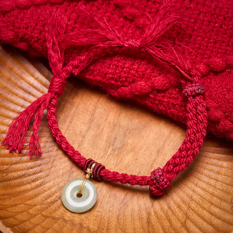 Buddha Stones Pulsera de la fortuna con hebilla de la paz y cordón rojo - Cuerda roja - image 0