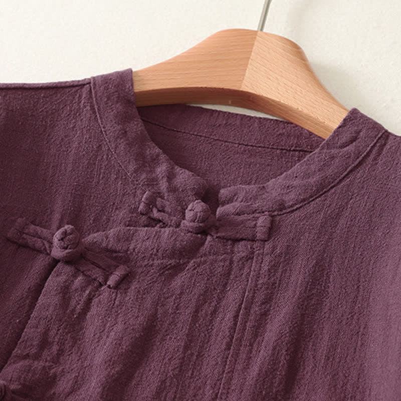 Camisa de manga larga para mujer con estampado de Buddha Stones , estilo casual y con botones de rana. - image 2