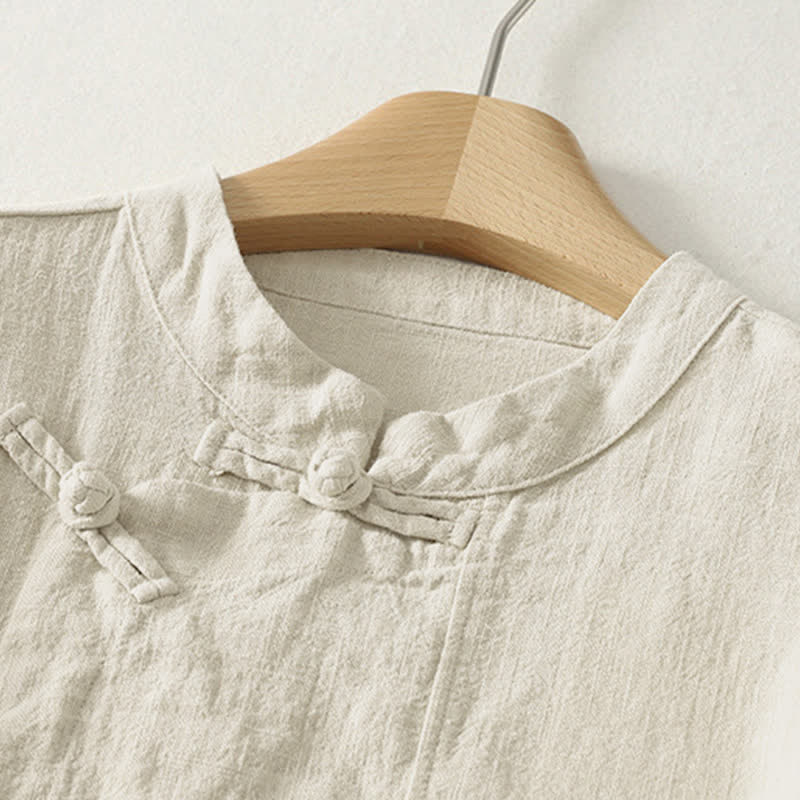 Camisa de manga larga para mujer con estampado de Buddha Stones , estilo casual y con botones de rana. - image 8