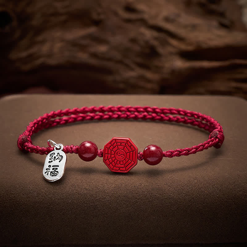 Buddha Stones Pulsera de armonía de hilo rojo Bagua - 5,9–6,7 pulgadas (15–17 cm) - image 0