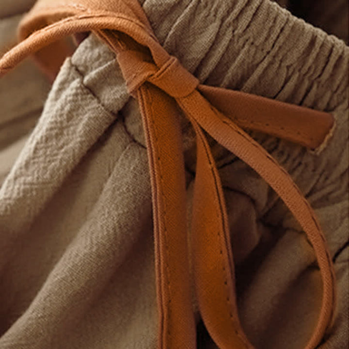 Pantalones anchos para mujer con diseño sencillo, cordón ajustable y bolsillos, estampado Buddha Stones. - image 2