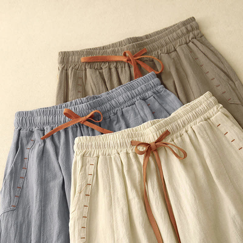 Pantalones anchos para mujer con diseño sencillo, cordón ajustable y bolsillos, estampado Buddha Stones. - image 21