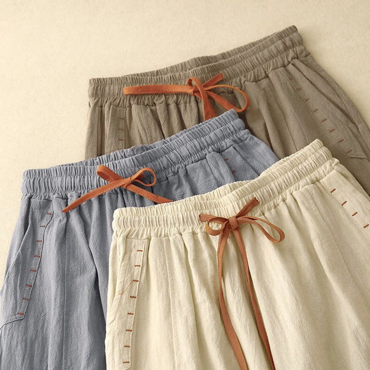 Pantalones anchos para mujer con diseño sencillo, cordón ajustable y bolsillos, estampado Buddha Stones. - image 21