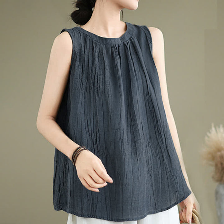 Chaleco sin mangas de cuello redondo para mujer con estampado de Buddha Stones y diseño sencillo para el verano. - image 16