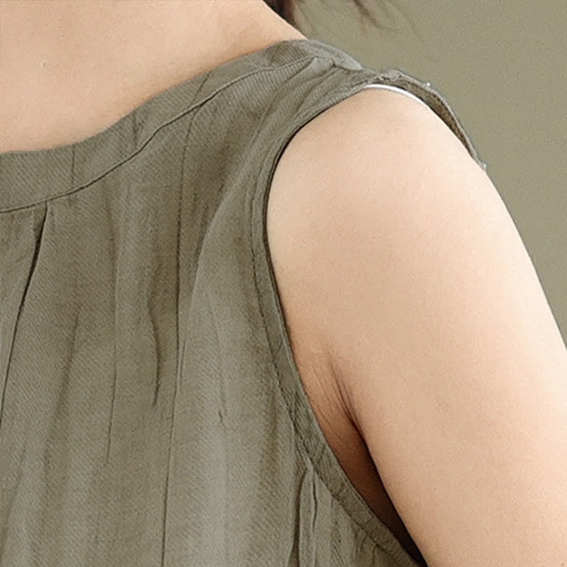 Chaleco sin mangas de cuello redondo para mujer con estampado de Buddha Stones y diseño sencillo para el verano. - image 7