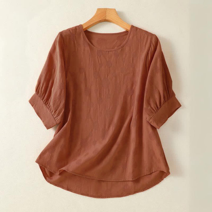 Camiseta de manga corta holgada para mujer con diseño de Buddha Stones y cuello redondo liso. - Naranja oscuro - US8-10，UK/AU12-14，EU40-42 (2XL) - image 7