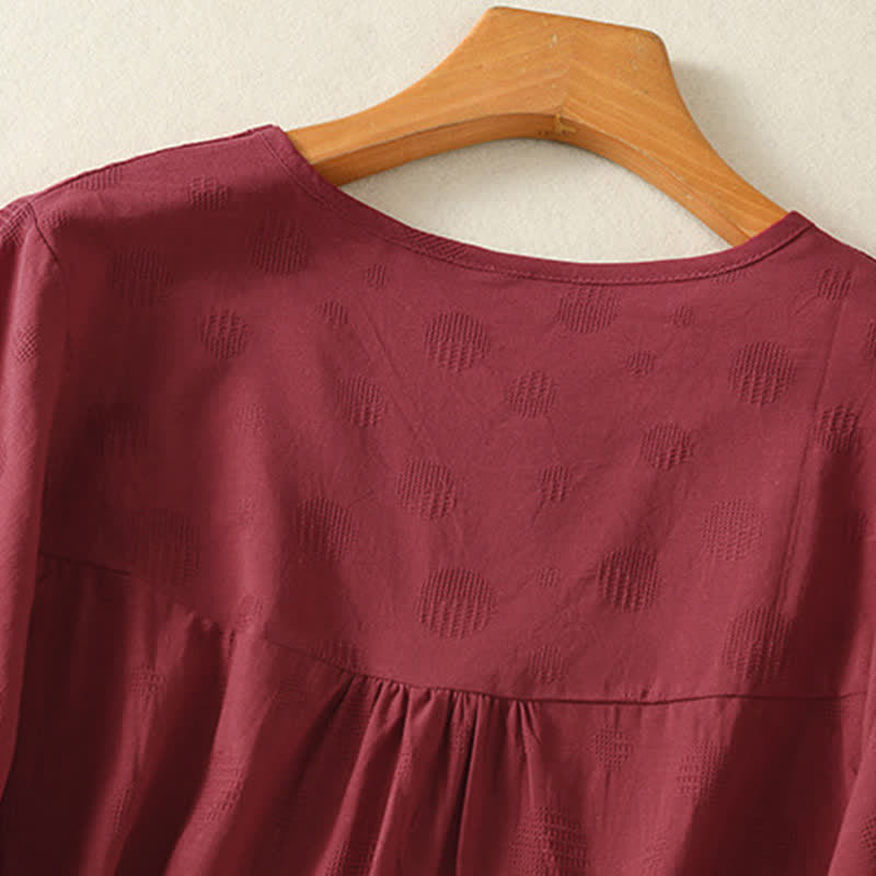 Camiseta de manga corta holgada para mujer con diseño de Buddha Stones y cuello redondo liso. - image 15