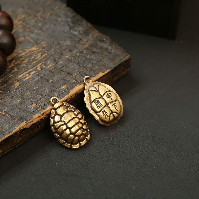 Buddha Stones Llaveros de protección con forma de tortuga de latón, Pi Xiu y monedas de los cinco emperadores. - image 4