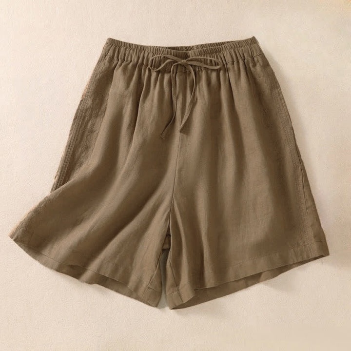 Pantalones cortos de mujer con cordón ajustable, estampado floral y bordado de Buddha Stones, con bolsillos. - Perú - US8-10，UK/AU12-14，EU40-42 (2XL) - image 6