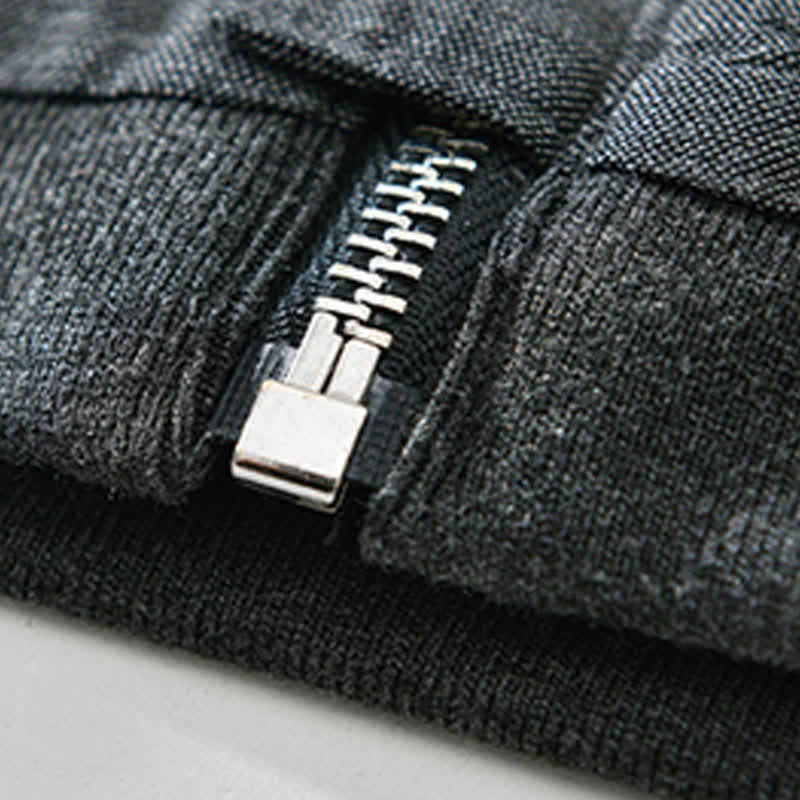 Buddha Stones Chaqueta de hombre de estilo casual minimalista con cuello mandarín, cremallera y diseño liso, ideal para primavera y verano. - image 15