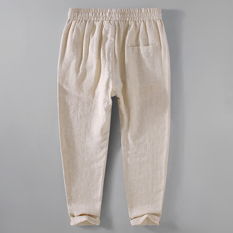 Buddha Stones Pantalones cortos casuales de primavera/verano con cordón ajustable y rayas, pantalones ajustados para hombre con bolsillos. - image 3