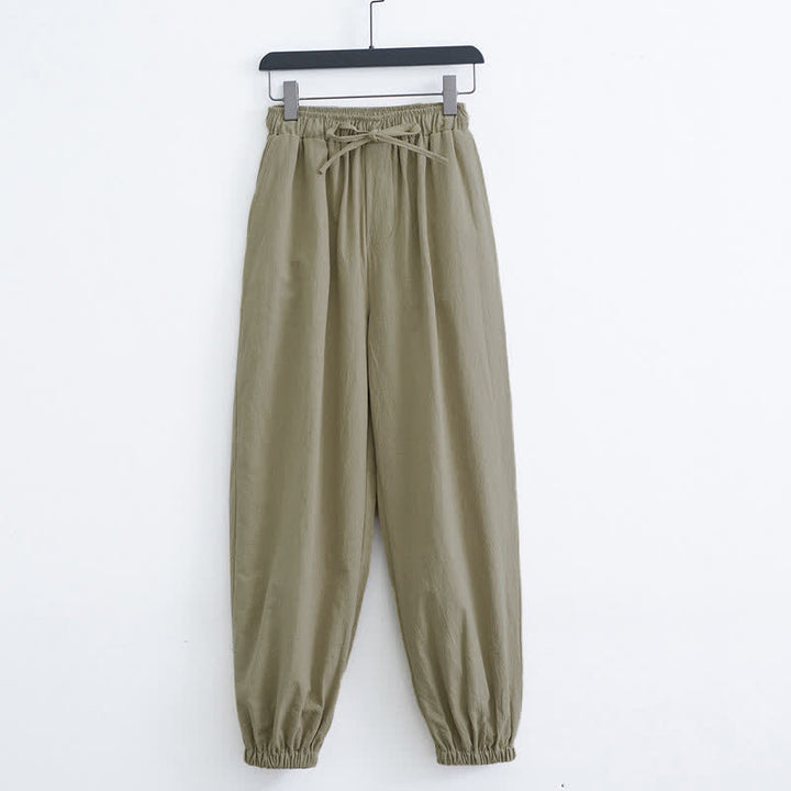 Pantalones harem casuales de algodón para hombre con estampado de Buddha Stones, color liso y bolsillos. - Caqui oscuro - US/UK/AU44, EU54 (4XL) - image 6