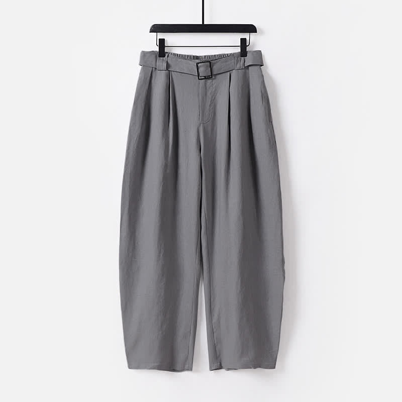 Pantalones de hombre de algodón y lino de pierna ancha con bolsillos, diseño de verano con cremallera y cintura elástica, estampado de Buddha Stones. - Gris - US./ UK/ 56, UE 66 (9XL) - image 10