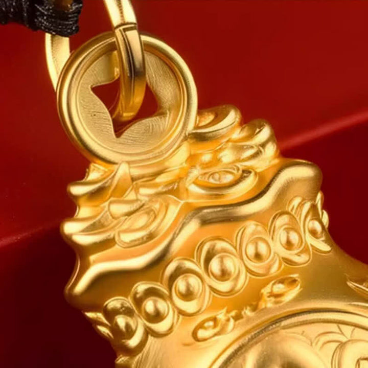 Buddha Stones Llaveros con monedas y bolsa de dinero del zodíaco chino en tono dorado y cobre para "Hacer fortuna cada día". - image 15