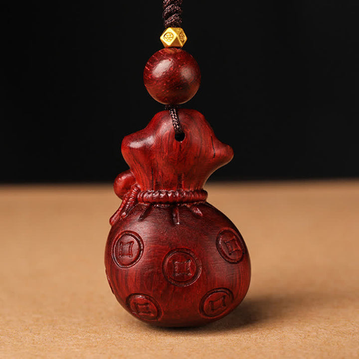 Buddha Stones Bolsa de dinero de sándalo rojo Om Mani Padme Hum Sabiduría Llaveros de fortuna - image 3