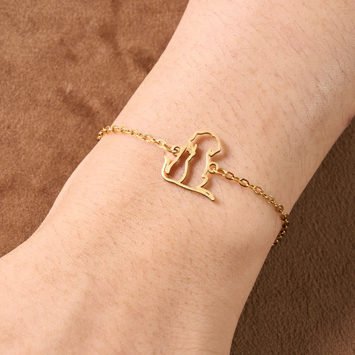 Buddha Stones Pulsera con colgante minimalista de acero de titanio para perro y gato, cadena protectora - image 3