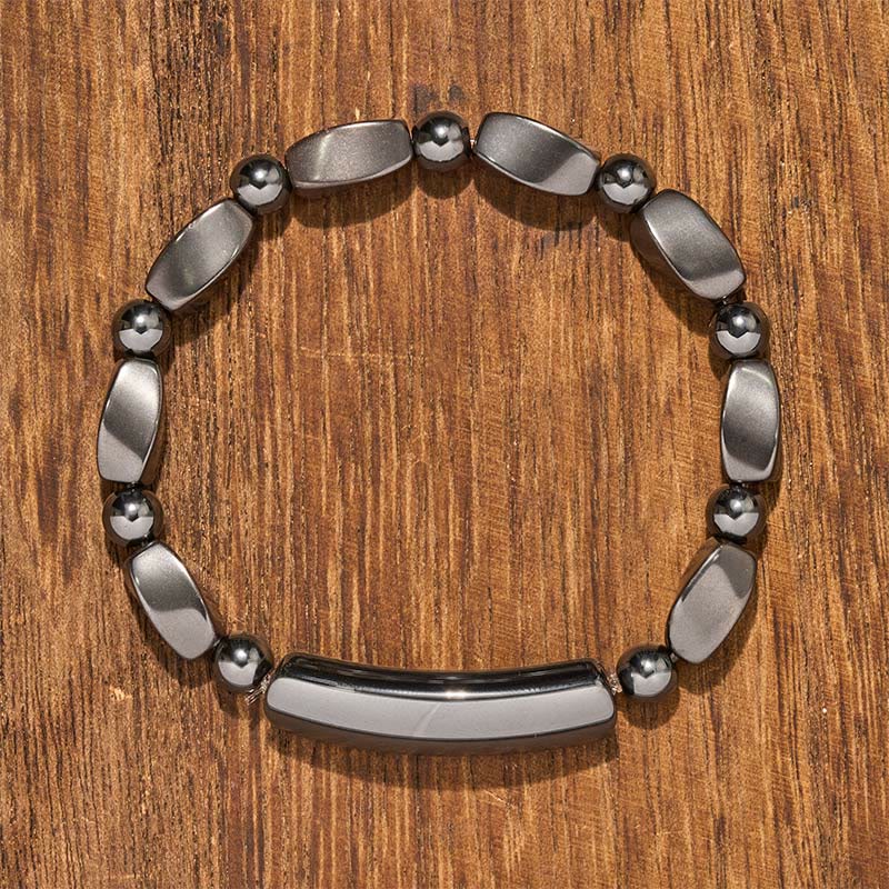 Buddha Stones Pulsera minimalista de cuentas de hematita con conexión a tierra y gran poder - image 1