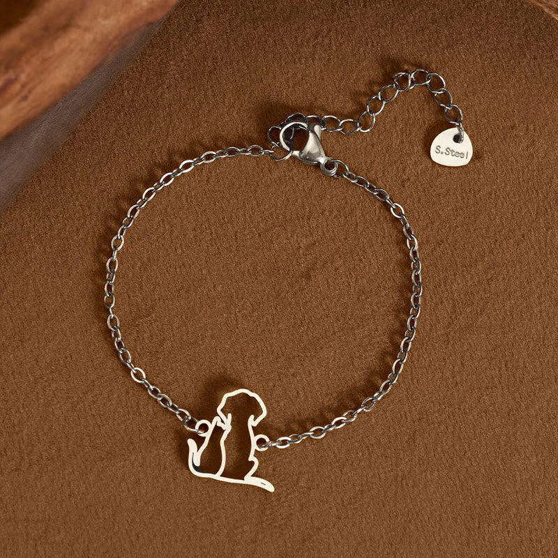 Buddha Stones Pulsera con colgante minimalista de acero de titanio para perro y gato, cadena protectora - image 6