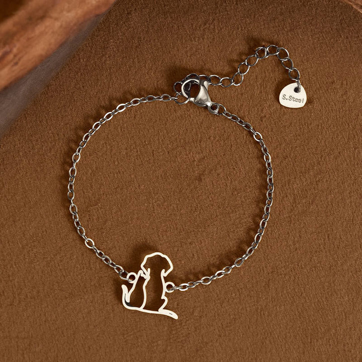 Buddha Stones Pulsera con colgante minimalista de acero de titanio para perro y gato, cadena protectora - image 6