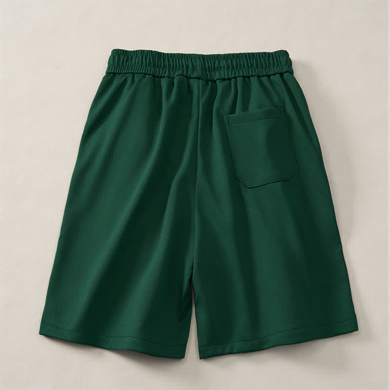 Buddha Stones Pantalones cortos de verano estilo bohemio para hombre con cintura elástica, cordón ajustable, ribete geométrico y bolsillos. - image 1