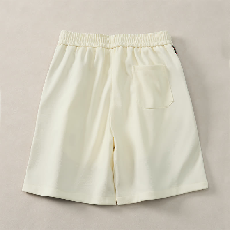 Buddha Stones Pantalones cortos de verano estilo bohemio para hombre con cintura elástica, cordón ajustable, ribete geométrico y bolsillos. - image 18
