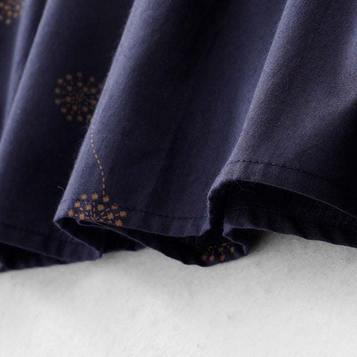 Vestido midi sin mangas con estampado de Buddha Stones en azul medianoche, diseño con cordones y bolsillos. - image 3