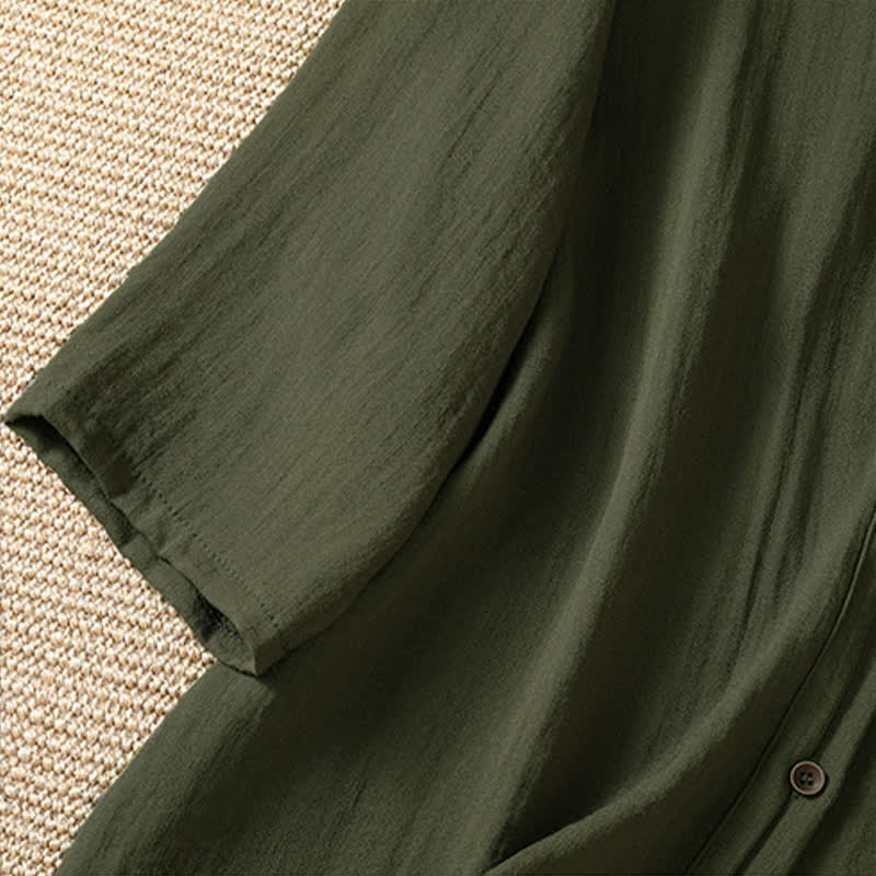 Buddha Stones Camisa de manga tres cuartos para mujer, estilo casual de primavera, minimalista, con botones y bolsillo de parche. - image 19