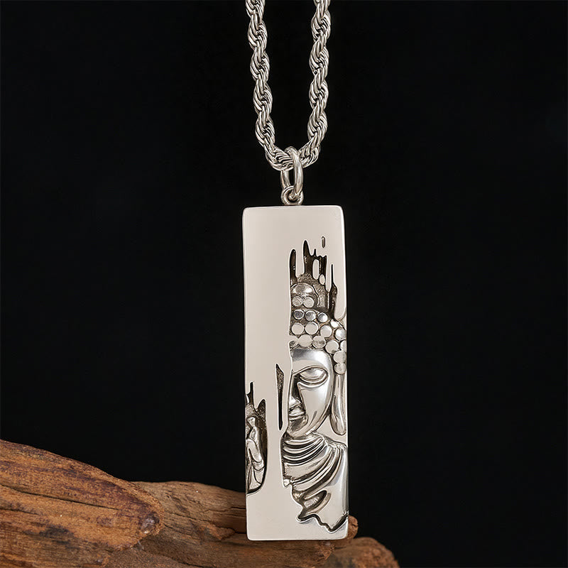 Amuleto de protección y fuerza de Buddha Stones Tathagata, collar con colgante de estilo vintage para la buena suerte. - Buda de estilo vintage + cadena trenzada de 60 cm - image 15