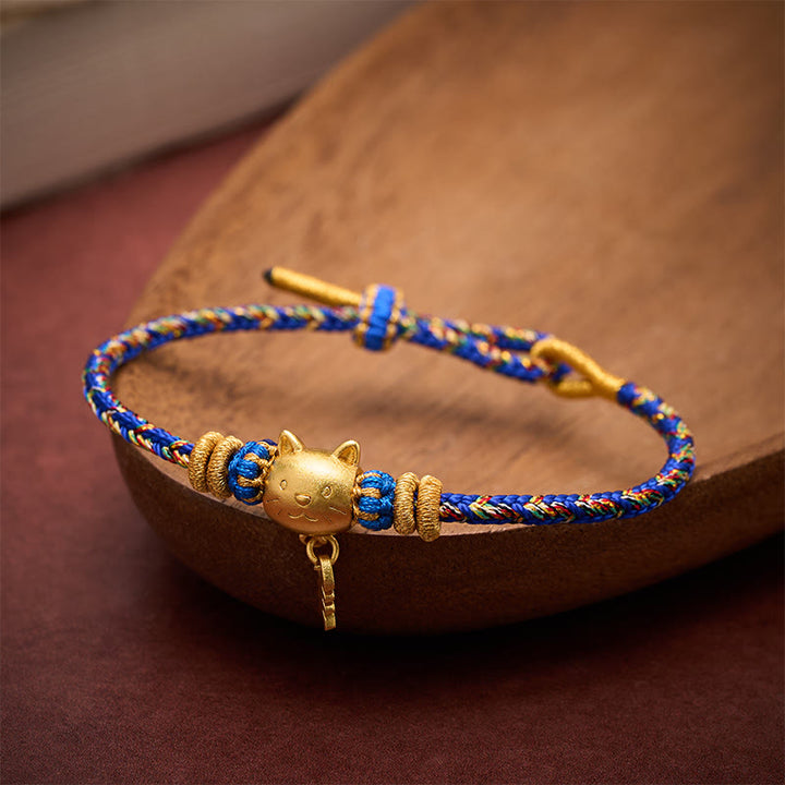 Buddha Stones Pulsera de equilibrio de hilo con forma de pez gato de cobre multicolor - image 13