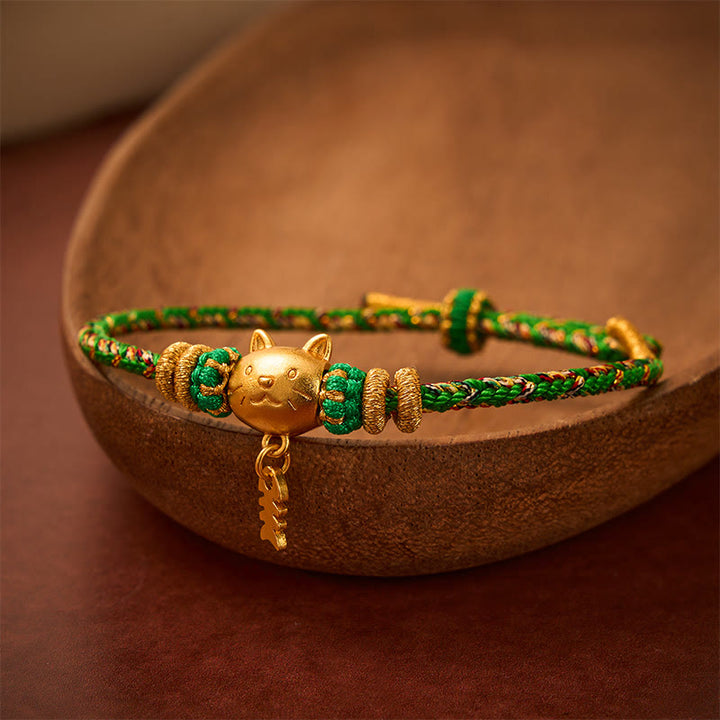 Buddha Stones Pulsera de equilibrio de hilo con forma de pez gato de cobre multicolor - image 17