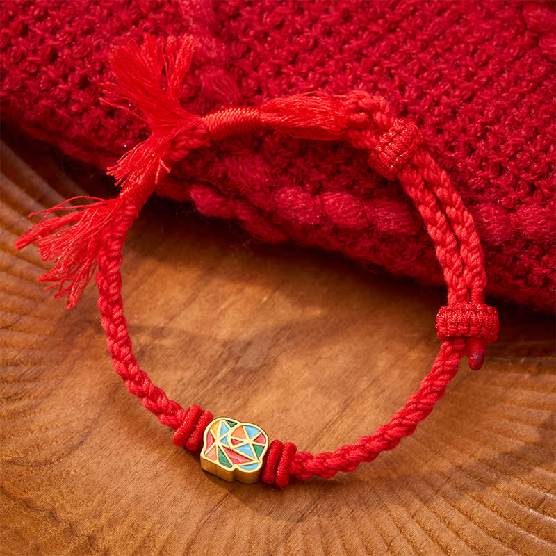 Buddha Stones Pulsera ajustable de equilibrio de cuerda roja con elefante del Tíbet - image 2