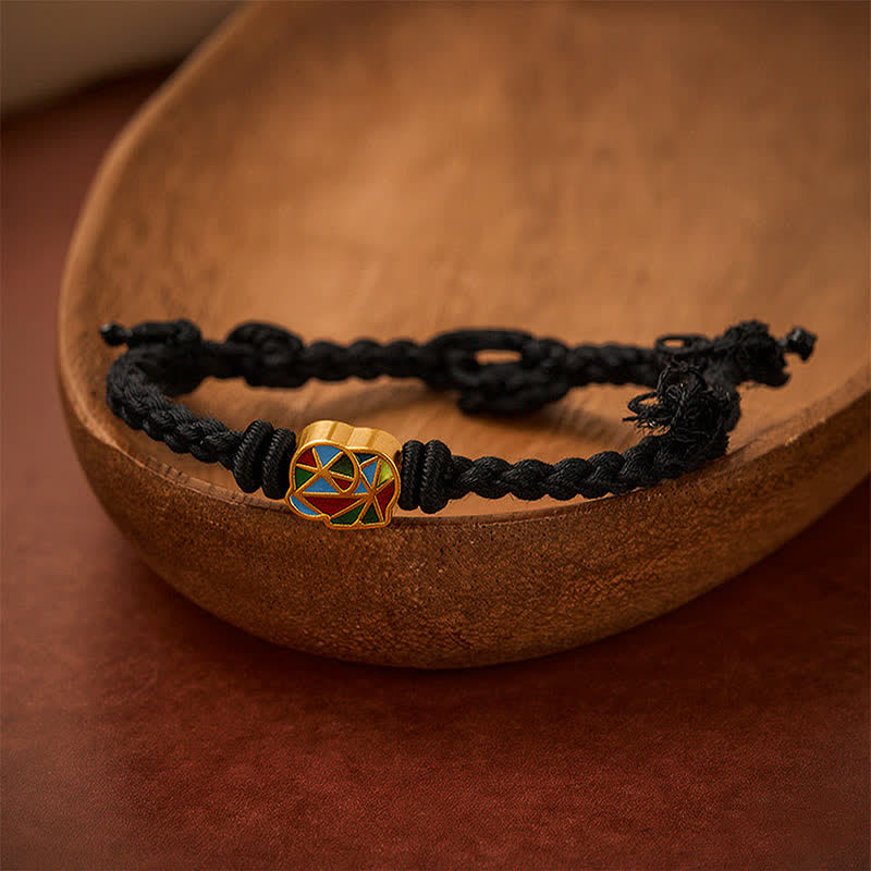 Buddha Stones Pulsera ajustable de equilibrio de cuerda roja con elefante del Tíbet - Negro (Circunferencia de la muñeca: 5,5–6,7 pulgadas/14–17 cm) - image 11