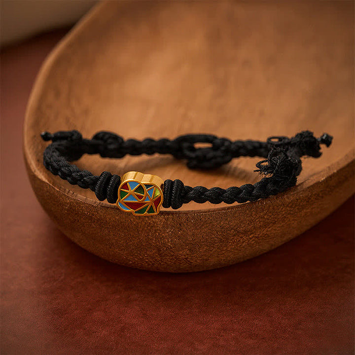 Buddha Stones Pulsera ajustable de equilibrio de cuerda roja con elefante del Tíbet - Negro (Circunferencia de la muñeca: 5,5–6,7 pulgadas/14–17 cm) - image 11
