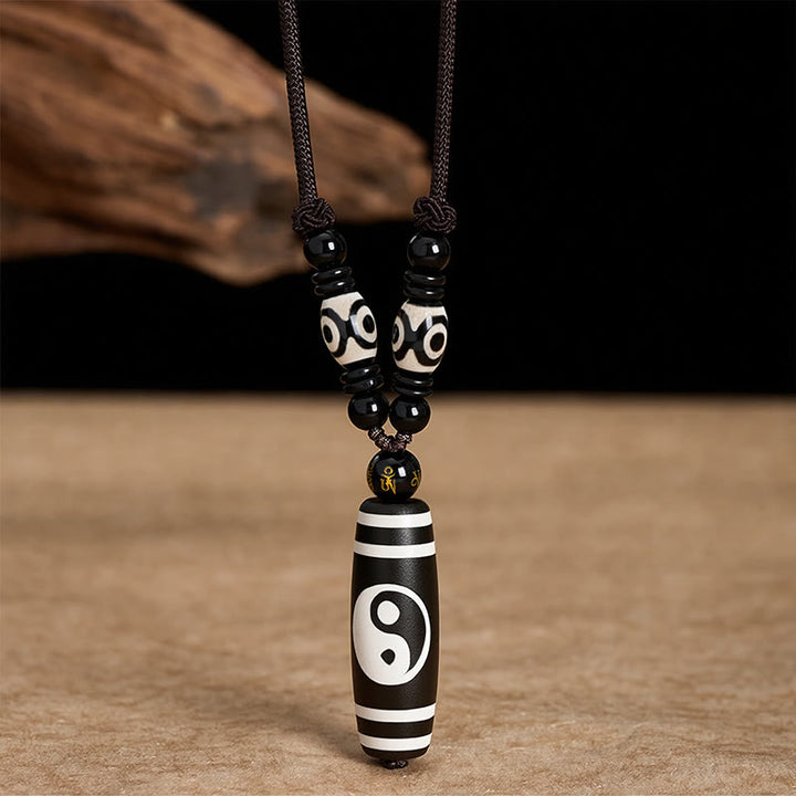 Buddha Stones Collar de equilibrio Yin Yang de ónix negro - Yin Yang (Equilibrio ♥ Armonía) - image 0