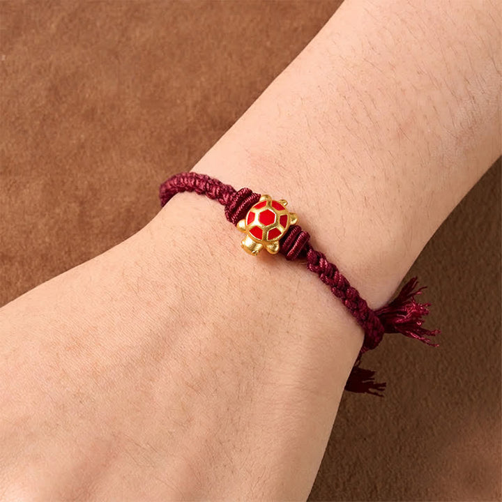 Buddha Stones Pulsera ajustable Longevity Turtle Red String Balance Tibet - image 11