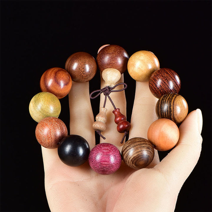 Pulsera de meditación de bendición Mala de madera de wengué con 108 Buddha Stones - Pulsera de 20 mm - image 8