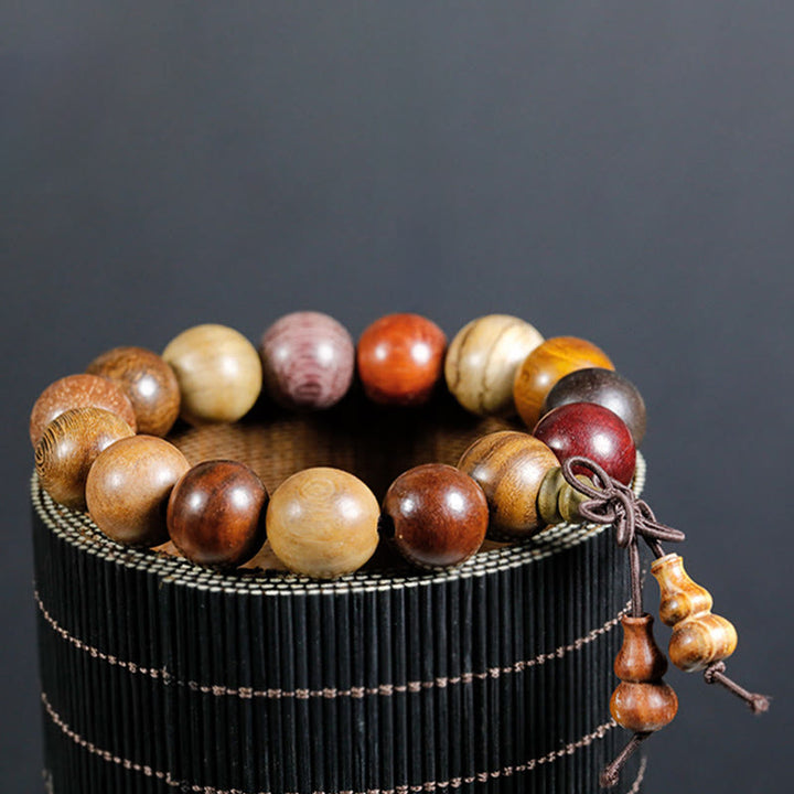Pulsera de meditación de bendición Mala de madera de wengué con 108 Buddha Stones - image 13